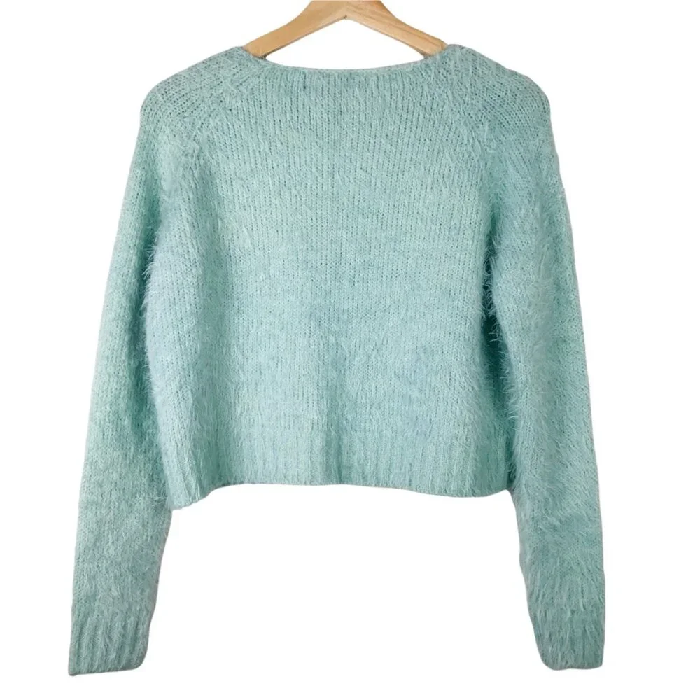 Forever 21 Mint Green Cropped Sweater Size Small